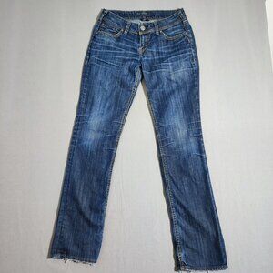Silver jeans women's size W28/L32 indigo blue colour Suki Straight denim